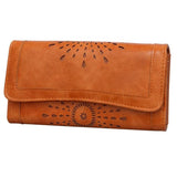 Hollow Tri-Fold Long Retro Wallet, High-Quality Choice for Young Ladies