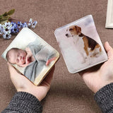 Personalized Double Photos Women Wallets Gift for Her - Pink