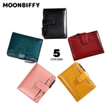 Oil Wax Cowhide Women Wallet Short Zipper Coin Purse Carteras