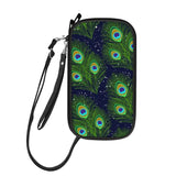 Family Travel Passport Holder Zipper Peacock Feather