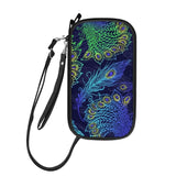 Family Travel Passport Holder Zipper Peacock Feather