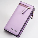 Europe Women Wallet PU Leather Long Zip Purse