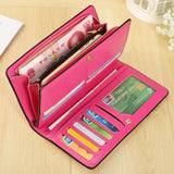 Europe Women Wallet PU Leather Long Zip Purse