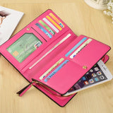 Europe Women Wallet PU Leather Long Zip Purse