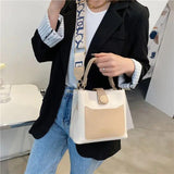 Women Bucket Tote Bag Wide Strap Shoulder Bag
