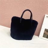 Winter Plush Shoulder Bag Small Tote Purse