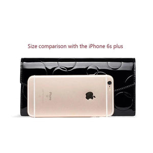 Diamond Leather Wallet Women Patent Leather Wallets Female Clutch