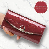 Diamond Leather Wallet Women Patent Leather Wallets Female Clutch