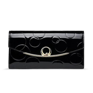Diamond Leather Wallet Women Patent Leather Wallets Female Clutch