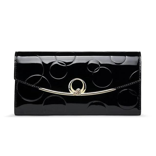 Diamond Leather Wallet Women Patent Leather Wallets Female Clutch
