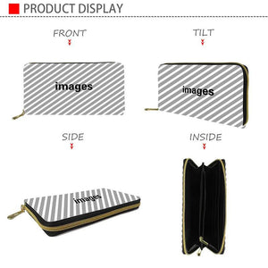 Hycool Zipper Long Pu Leather Wallet Female Polynesian Tribal Hawaii Flower