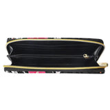 Hycool Zipper Long Pu Leather Wallet Female Polynesian Tribal Hawaii Flower