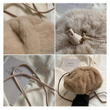 Winter Faux Fur Bags Women Fluffy Plush Cloud Female Shoulder Wallets
