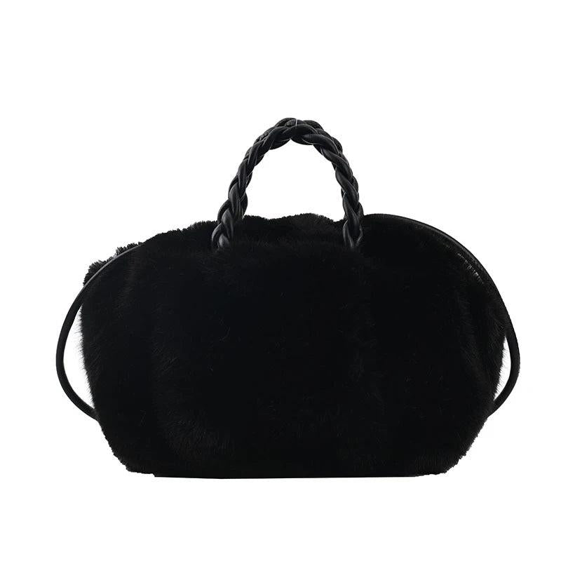 Winter Faux Fur Bags Women Fluffy Plush Cloud Female Shoulder Wallets