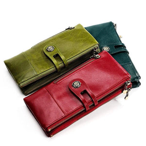 Leather Clutch Bags With Cellphone Holder Women Wallet