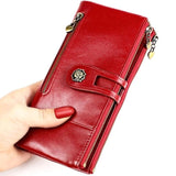 Leather Clutch Bags With Cellphone Holder Women Wallet