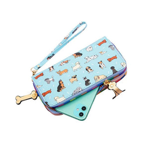 Dog Women's Clutch Long Zipper Wallet Pet Print Money Clip Purse