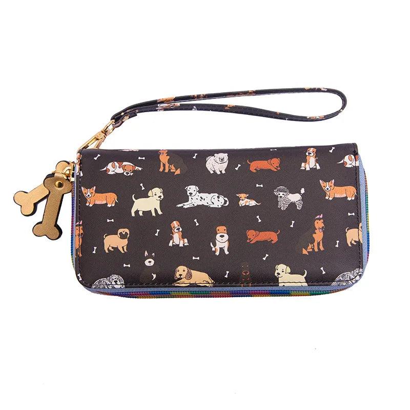 Dog Women's Clutch Long Zipper Wallet Pet Print Money Clip Purse