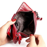 Oil Wax Leather Long Wallet for Women