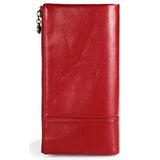 Women Hasp Zipper Cow Leather RFID Wallet