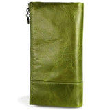 Women Hasp Zipper Cow Leather RFID Wallet