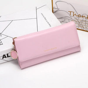Women's Long Wallet Three Fold Bag Multifunctional Zipper Wallet