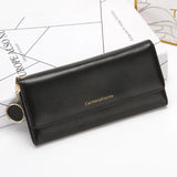 Women's Long Wallet Three Fold Bag Multifunctional Zipper Wallet