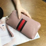 Leather Clutch Wallet Wristlet Bag Long Women Wallets Large Capacity Clutch...