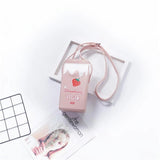 Fruit Milk Banana Strawberry Women Shoulder Bags Mini Phone Wallet Bags