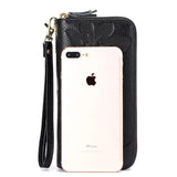 Women Wallet Double Zipper Large Capacity Long Clutch