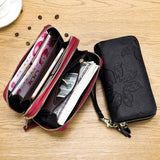 Women Wallet Double Zipper Large Capacity Long Clutch