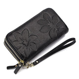 Women Wallet Double Zipper Large Capacity Long Clutch