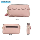 Leather Big Wallet Women Long Wristlet Zipper Purse