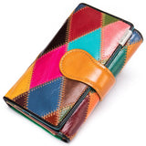Geometric Leather Wallet for Women, 5 Colors