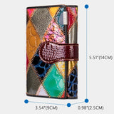 Geometric Leather Wallet for Women, 5 Colors