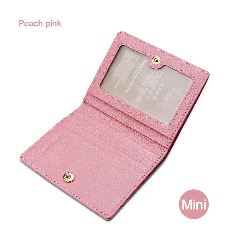 Cow Leather Hasp Mini Purse Women Soft Ultra-thin Wallets Lady's Short Purse