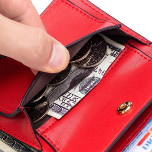 Leather Women Short Wallet Zipper Purse for Girls