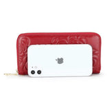 Cowhide Leather Long Embossing Wallet For Women