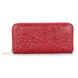 Cowhide Leather Long Embossing Wallet For Women