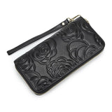 Cowhide Leather Long Embossing Wallet For Women