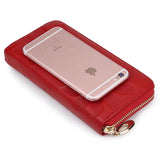 Emb Flower Women Wallets Euro/Amer Ladies Zipper Purse w/ Cell Phone Pocket