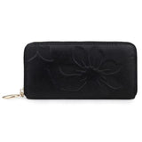 Emb Flower Women Wallets Euro/Amer Ladies Zipper Purse w/ Cell Phone Pocket