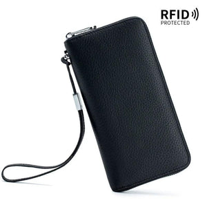 RFID Women's Wallet Long Soft Cowhide Female Purse Large Capacity Anti Theft