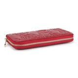 Flower Embossed Leather Women's Long Wallet Zipper Purse