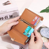 1st Layer Leather Women Wallet Cardholder Folded Purse