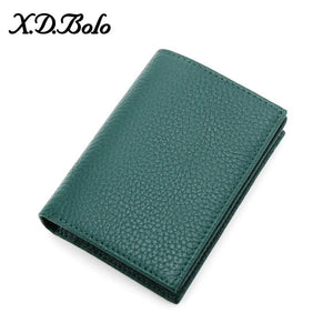 Genuine Leather Cardholder Folded Wallet Purse