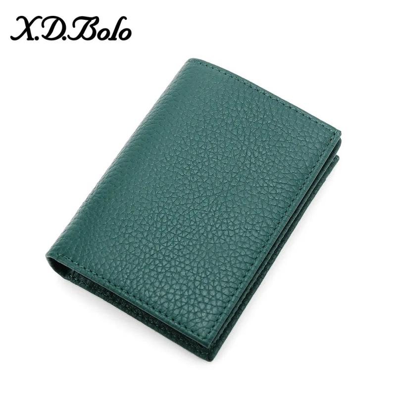 Genuine Leather Cardholder Folded Wallet Purse