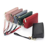 Leather Women Clutch Zipper Wallets Purses High Capacity Casual Money Bags