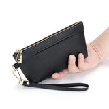 Leather Women Clutch Zipper Wallets Purses High Capacity Casual Money Bags