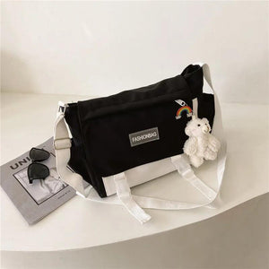 Japanese Harajuku Style Canvas Messenger Bag for Women